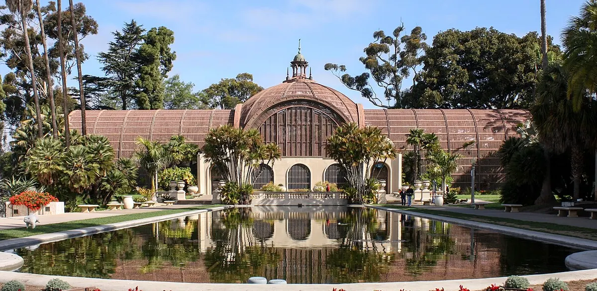 The Botanical Building and lily pond in Balboa Park, San Diego.